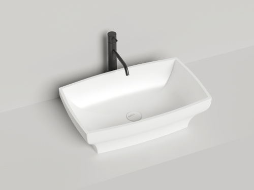 Раковина из искусственного камня S-Stone Salini GLORIA 1102204M 60х40 накладная цвет белый без отверстий под смеситель - фото 2